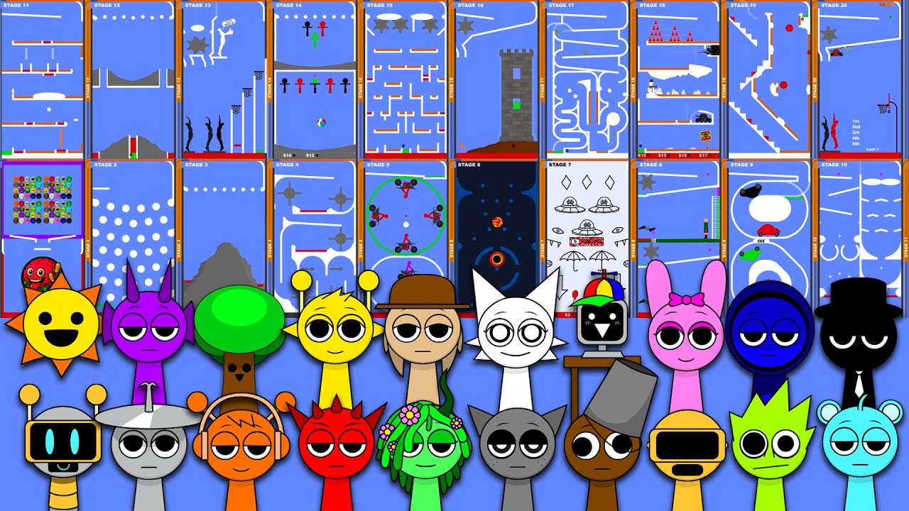 SPRUNKI Marble Race - 20 Stages - WHO WILL WIN?