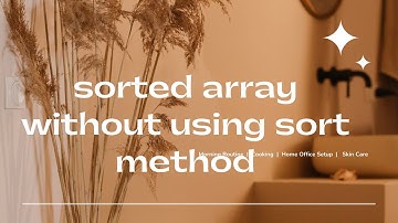 ||How to sort array in decreasing order. || without using sort method || using java.