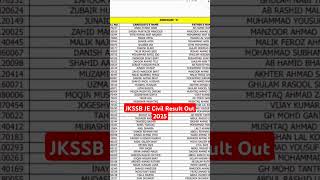 JKSSB JE Civil Result Out 2025 | JE Civil #jkssb #JECivil #JuniorEngineer #JkssbResult #Jkssb2025
