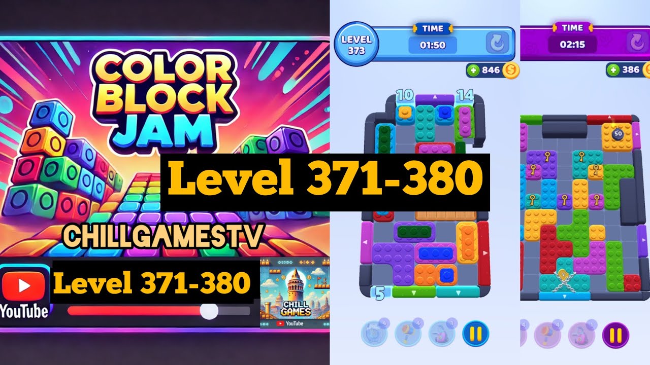 Colorblock 381 Color Block Jam Level 371-380 Walkthrough - YouTube