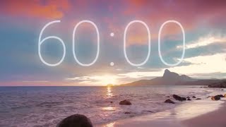 60 Minute Timer with Ocean Waves Crashing with the Sunrise