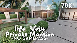 [ roblox bloxburg ] no gamepass two story private modern mansion - 70k! ꒰exterior build꒱ - itapixca