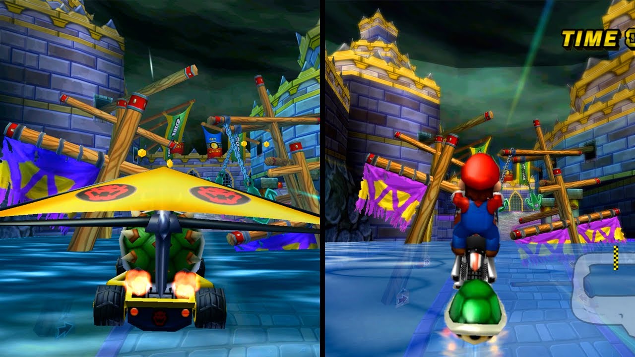 Comparison of 3DS Wario Shipyard in Mario Kart (2011-2013)