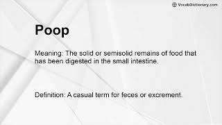 Poop Meaning