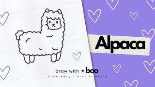 How to Draw a ALPACA 🦙🦙🦙 simple doodle | Easy Art Tutorial for Kids &amp; Toddlers | DRAW WITH BOO