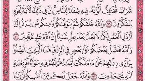 تكرار الوجه التاسع من سورة النحل كل آية ٣مرات للشيخ فارس