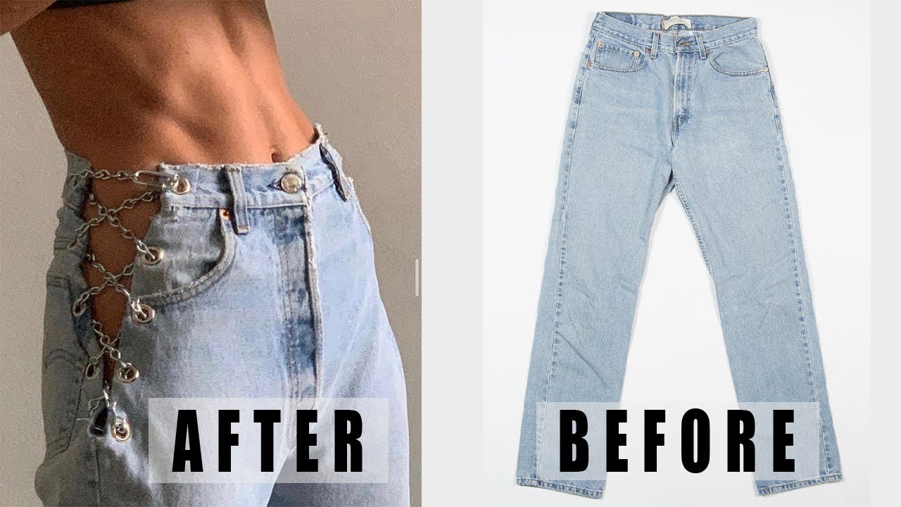 diy chain jeans