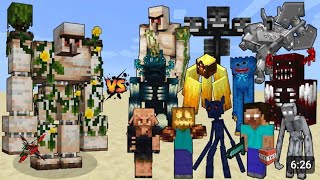 Mutant iron golem ubgaraded vs all boss in Minecraft #minecraft 