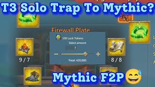 Upgrading The T3 Solo Trap!  F2P Mythic Upgrades! Lords Mobile