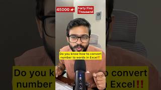 Convert Number to Words in Excel🚀 Excel Amazing Function #excel #exceltips #exceltutorial