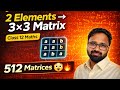 2 Elements se 3×3 Matrix me Kitni Matrices? 🤯 | Easy Trick 🔥 | Class 12 Maths