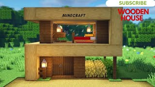 ⚒️ Minecraft: How to Build a small Wooden Survival House Tutorial || Easy Morden House 🏡
