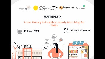 EnergyTag Webinar Series. From Theory to Practice: Hourly Matching for SMEs (12 July 2024)