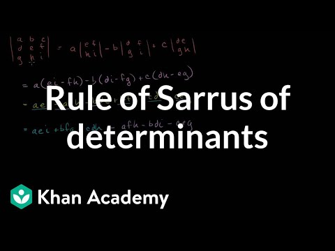 Sarrusovo pravidlo determinantov | Maticové transformácie | Lineárna algebra | Khanova akadémia