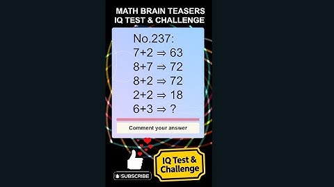 Math Brain Teasers: IQ Test & Challenge #mathquiz #mathpuzzle