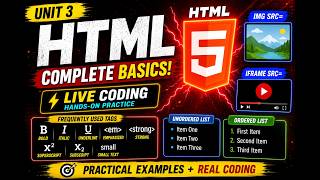 Unit 3 | FBISE 9th grade | HTML Most Used Tags | Formatting, Images, Lists & iFrame | Live Coding