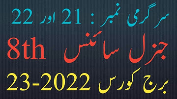 Class 8th|Urdu Medium|Bridge Course 2022-23|General Science|Activity No#21 & 22|Setu Abhyaskram|std8