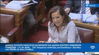 Τοποθέτηση Ντόρας Μπακογιάννη στη Διαρκή Επιτροπή Παραγωγής & Εμπορίου/Κανάλι της Βουλής
