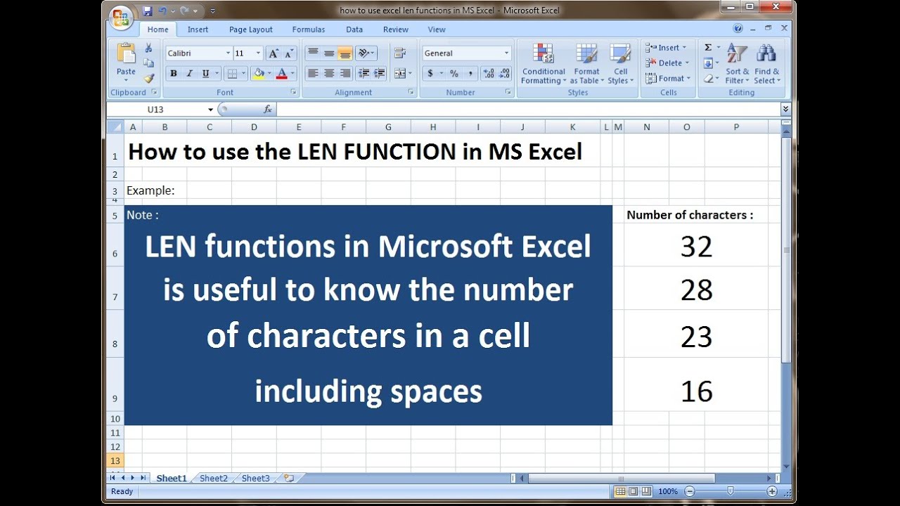 Microsoft excel training |How to Use Excel LEN Functions in Microsoft ...