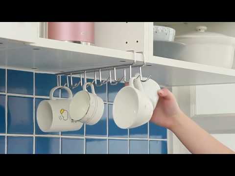 Simple and effective storage solution for your kitchen: Hanging hook rack cup hanger shelf organizer