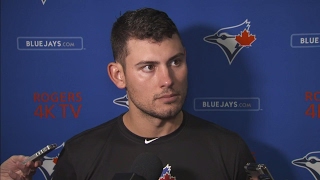 Toronto blue jays catcher luke maile talks about his slump earlier in
the year, what he's doing hopefully get a hot start going to help
team.
