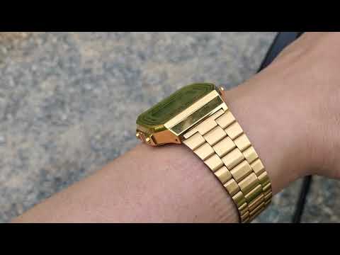 CASIO A168wg retro gold watch hands on review (손석희 시계 골드)