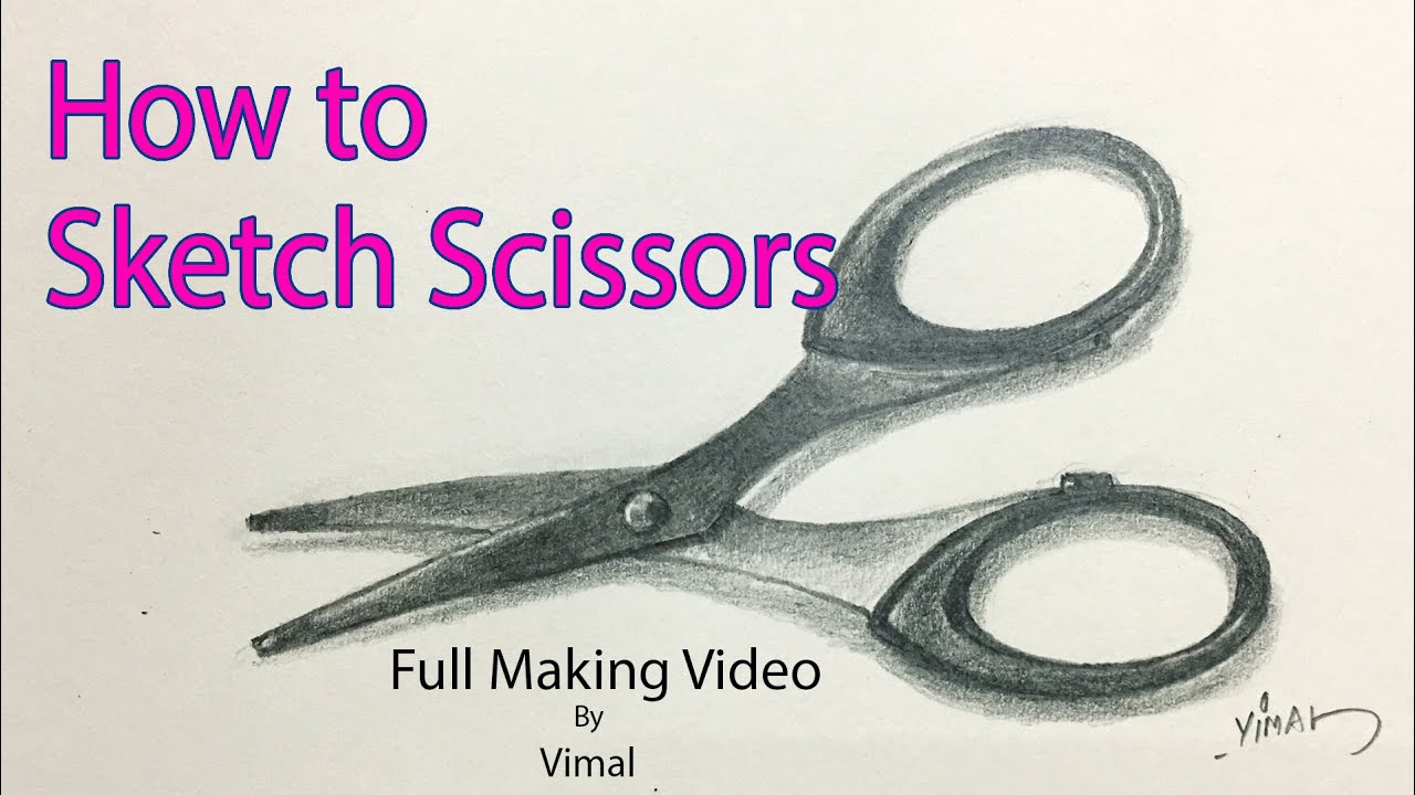 Scissors drawing, hand drawn doodle gravure vintage style, sketch,  illustration Stock Photo - Alamy