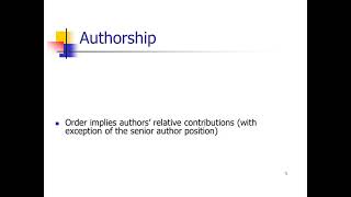 The secret of good authorship Acknowledgement References