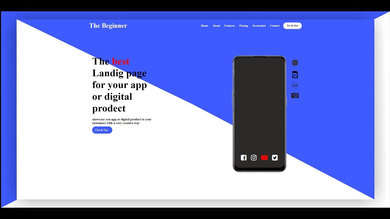 How to make Landing Page for Digital product Using HTML, CSS&Javascript ...