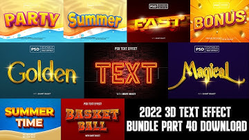 2022 3D Text Effect  Part 40 Photoshop Tutorial