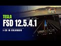 Tesla FSD 12.5.4.1 Driving on I-25 in Colorado