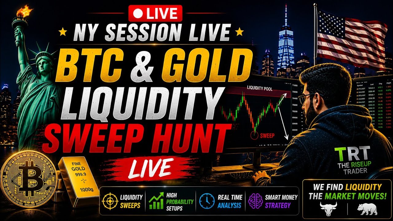 🔴 NY Session Live | BTC & Gold Liquidity Sweep Hunt LIVE - YouTube