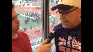 Interviewing coach Ron Wingenbach after the draft