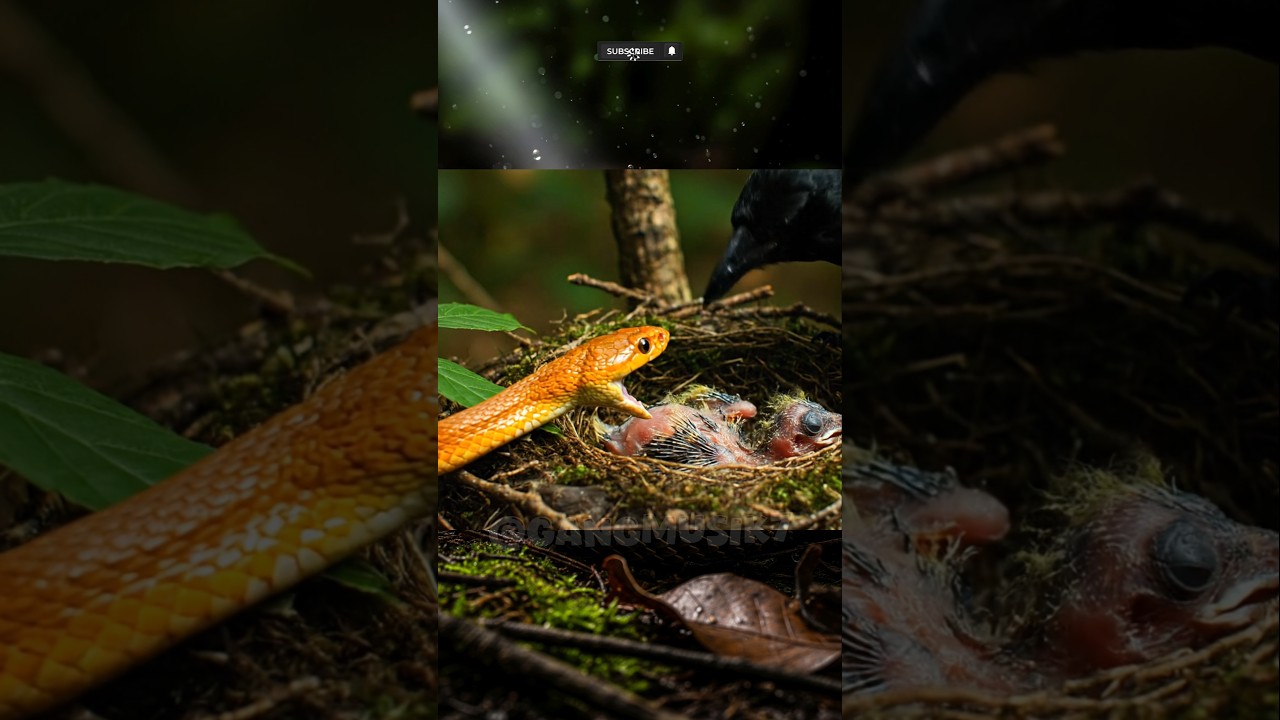 🐍💥 Snake Attacks Chick — But Crow’s Revenge Is Brutal!