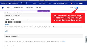 SANDBOX API CREDENTIALS Cliend ID PAYPAL