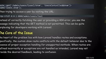 Resolving the 404 Error Issue in Laravel for Custom Show Routes
