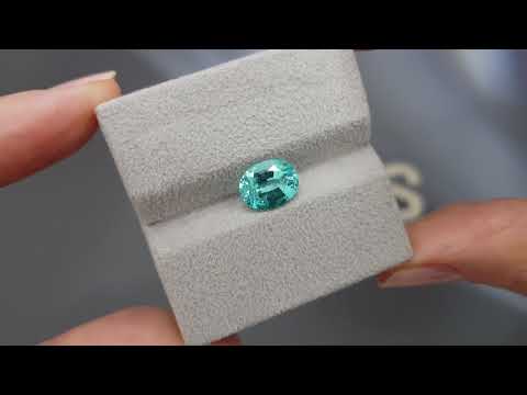 Neon greenish-blue Paraiba tourmaline in oval cut 2.31 carats, Mozambique Video  № 3