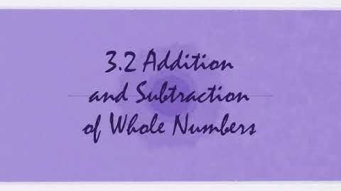 3.2 Addition and Subtraction (part 1)