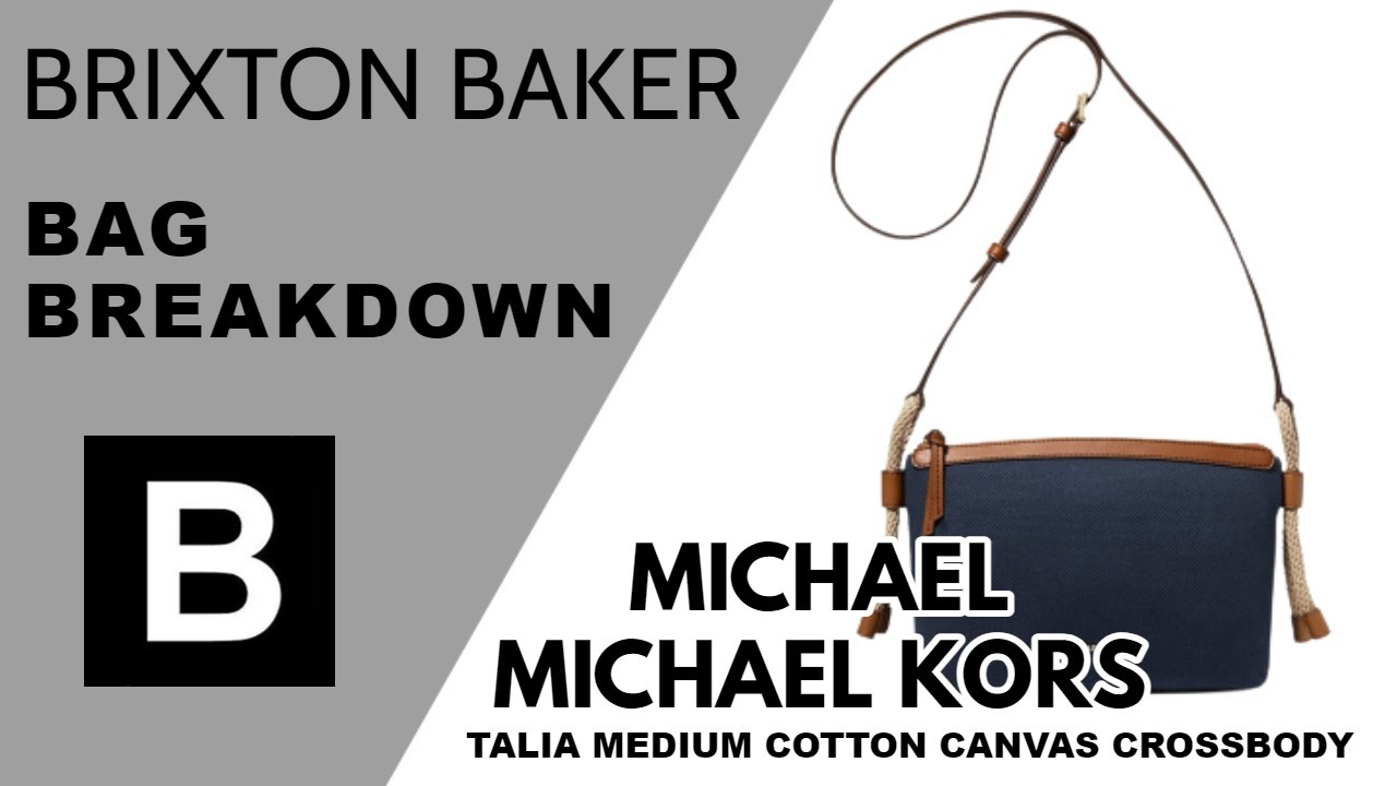 Michael Kors Talia Small Cotton Canvas Tote Bag Crossbody Neutral