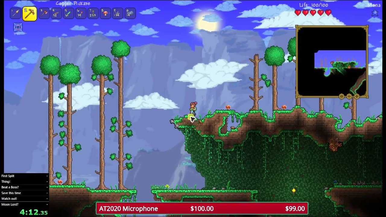 [Speedrun] All preHM Bosses 2P World Record in Terraria 1.3 (and then