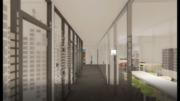 Vidéo virtuelle - rendu 3D de bureaux - réalisé à partir des plans d