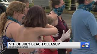 Volunteers clean up beaches after Fourth of July celebrations