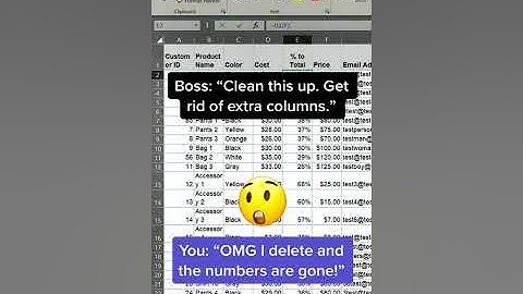 Excel tip how to delete and not lose everything because formulas are in cells