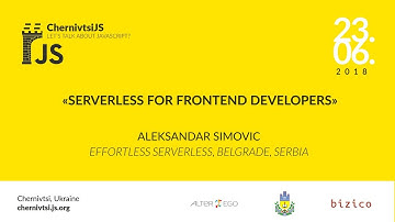 Serverless for frontend developers — Aleksandar Simovic