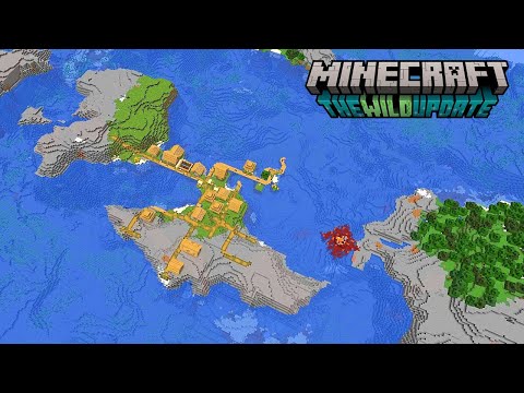 Village connects several islands with exposed ruined portal at spawn! Minecraft 1.19 Seed