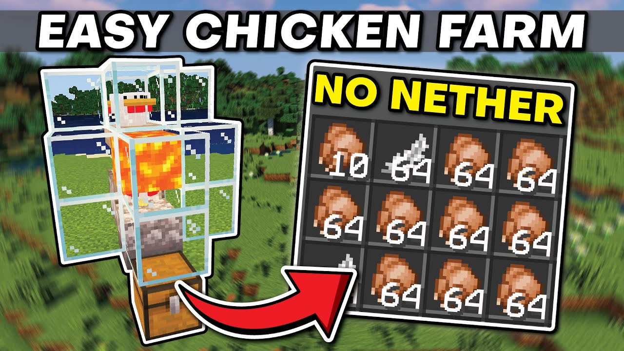 Minecraft Early Game Chicken Farm (No Nether Items) YouTube