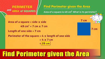 G4 - Module 38 - Exercise 4 - Find Perimeter given the Area | Appu Series | Grade 4 Math Learning