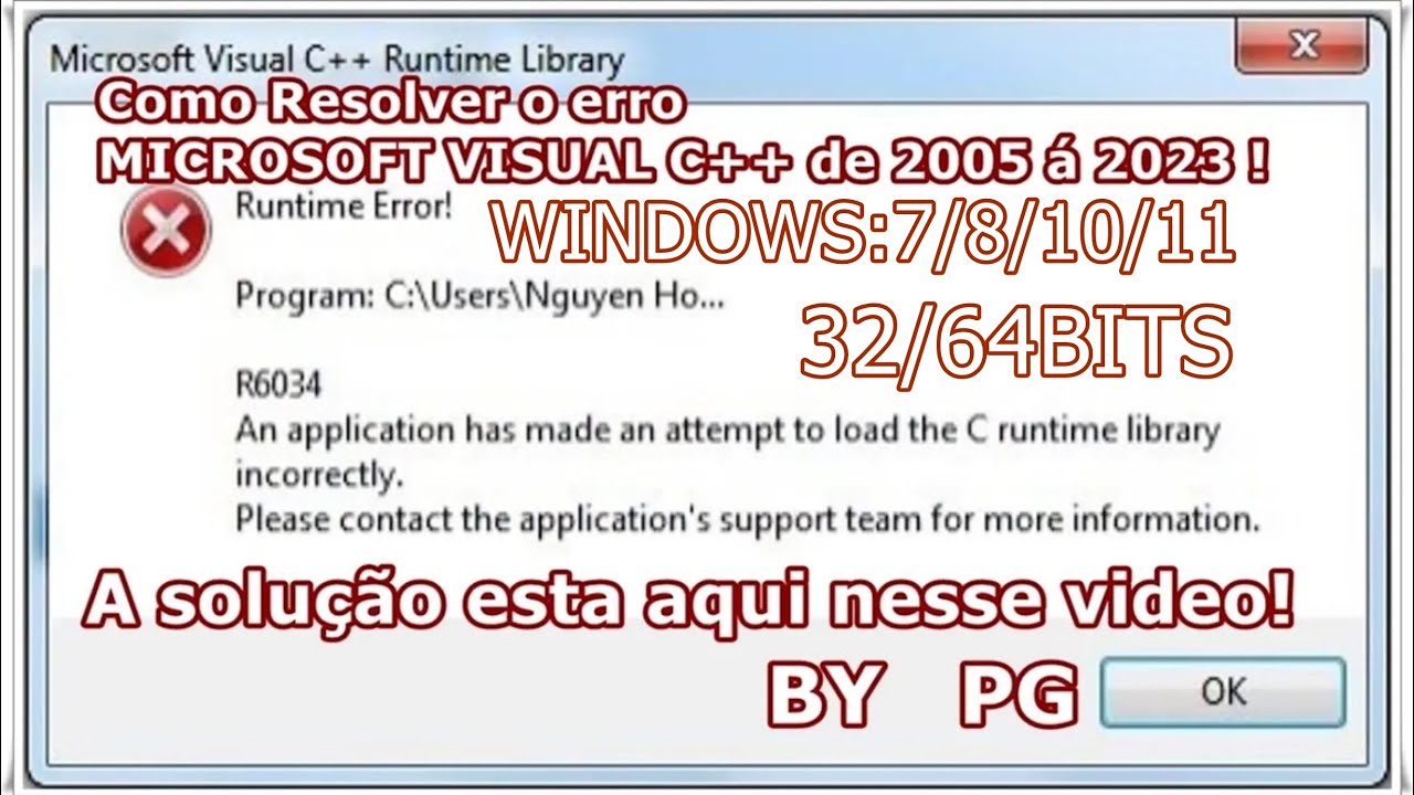 COMO RESOLVER ERRO : MICROSOFT VISUAL C++ de 2005 á 2024 - YouTube