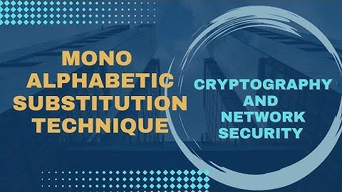 Mono Alphabetic Substitution Technique in CNS Cryptography & Network Security in Tamil