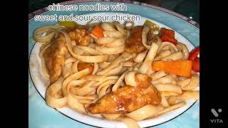 Chinese noodles with sweet and sour chicken ? ?so delicious ? the easiest way⌛️